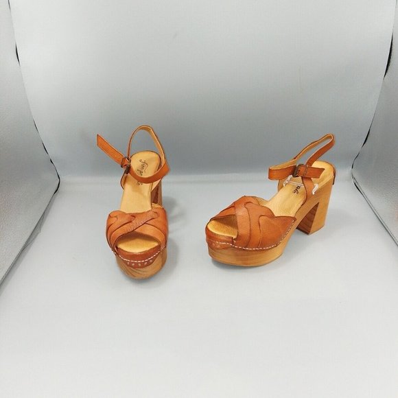 Free People Shoes - BNWOT Free People Orion Heels Size UK 4 EU 37 Brown Leather Platform Clogs £180